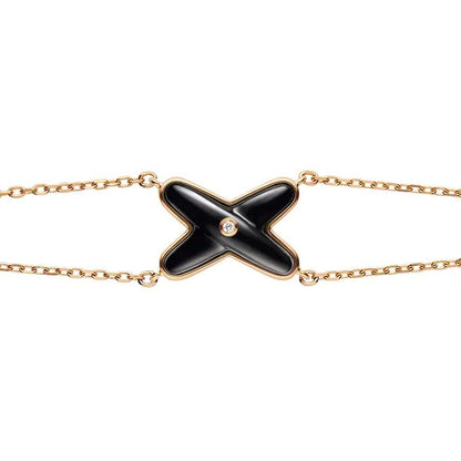 [CiCi]JEUX BRACELET ONYX PINK GOLD 1 DIAMOND