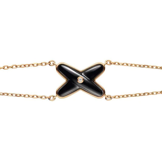 [CiCi]JEUX BRACELET ONYX PINK GOLD 1 DIAMOND