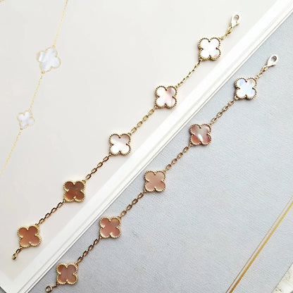 [CiCi] CLOVER 5 MOTIFS  PINK MOP BRACELET COLLECTION