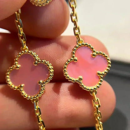[CiCi] CLOVER 5 MOTIFS  PINK MOP BRACELET COLLECTION