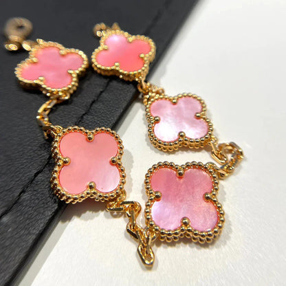[CiCi] CLOVER 5 MOTIFS  PINK MOP BRACELET COLLECTION