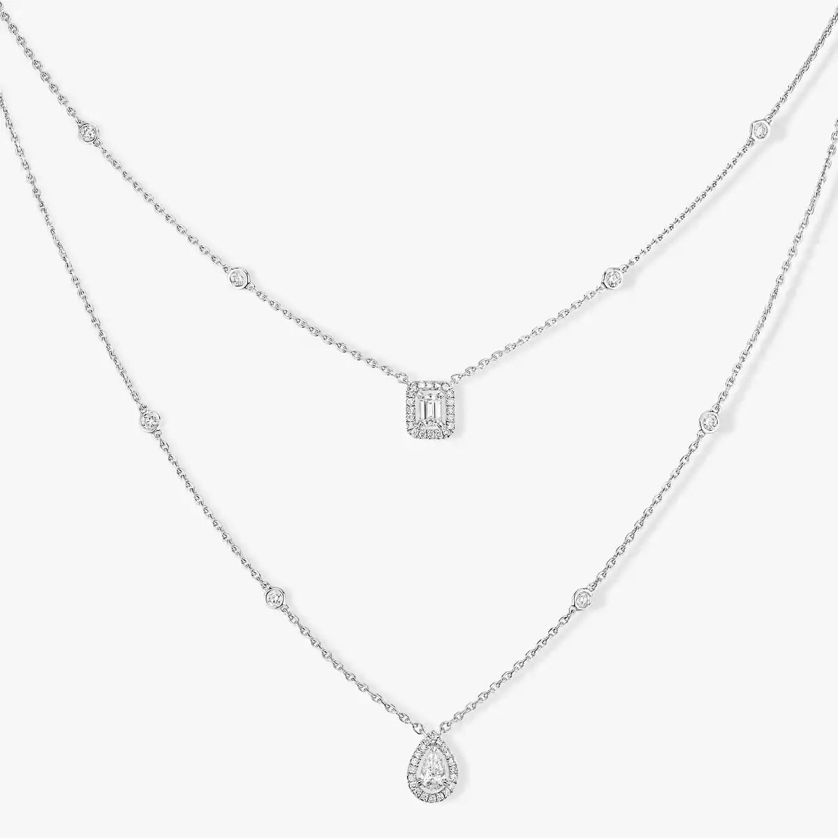 [CiCi]Diamond Necklace My Twin 2 Rows