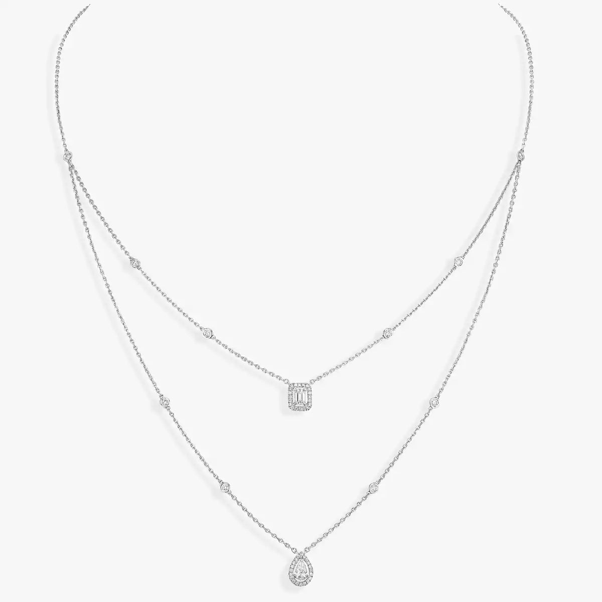 [CiCi]Diamond Necklace My Twin 2 Rows
