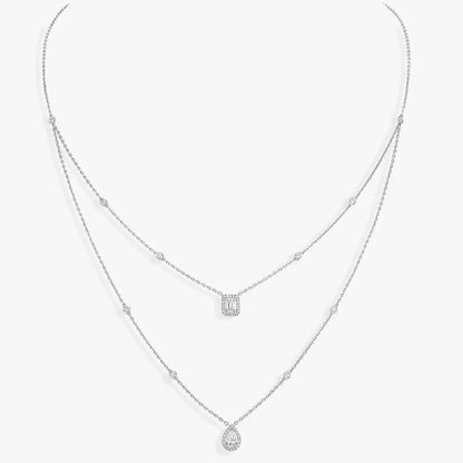 [CiCi]Diamond Necklace My Twin 2 Rows