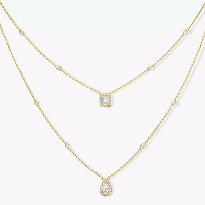 [CiCi]Diamond Necklace My Twin 2 Rows