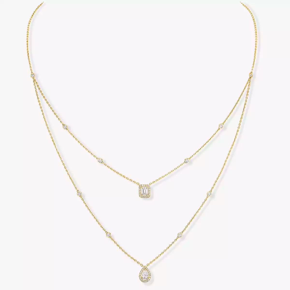 [CiCi]Diamond Necklace My Twin 2 Rows