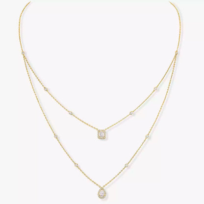 [CiCi]Diamond Necklace My Twin 2 Rows