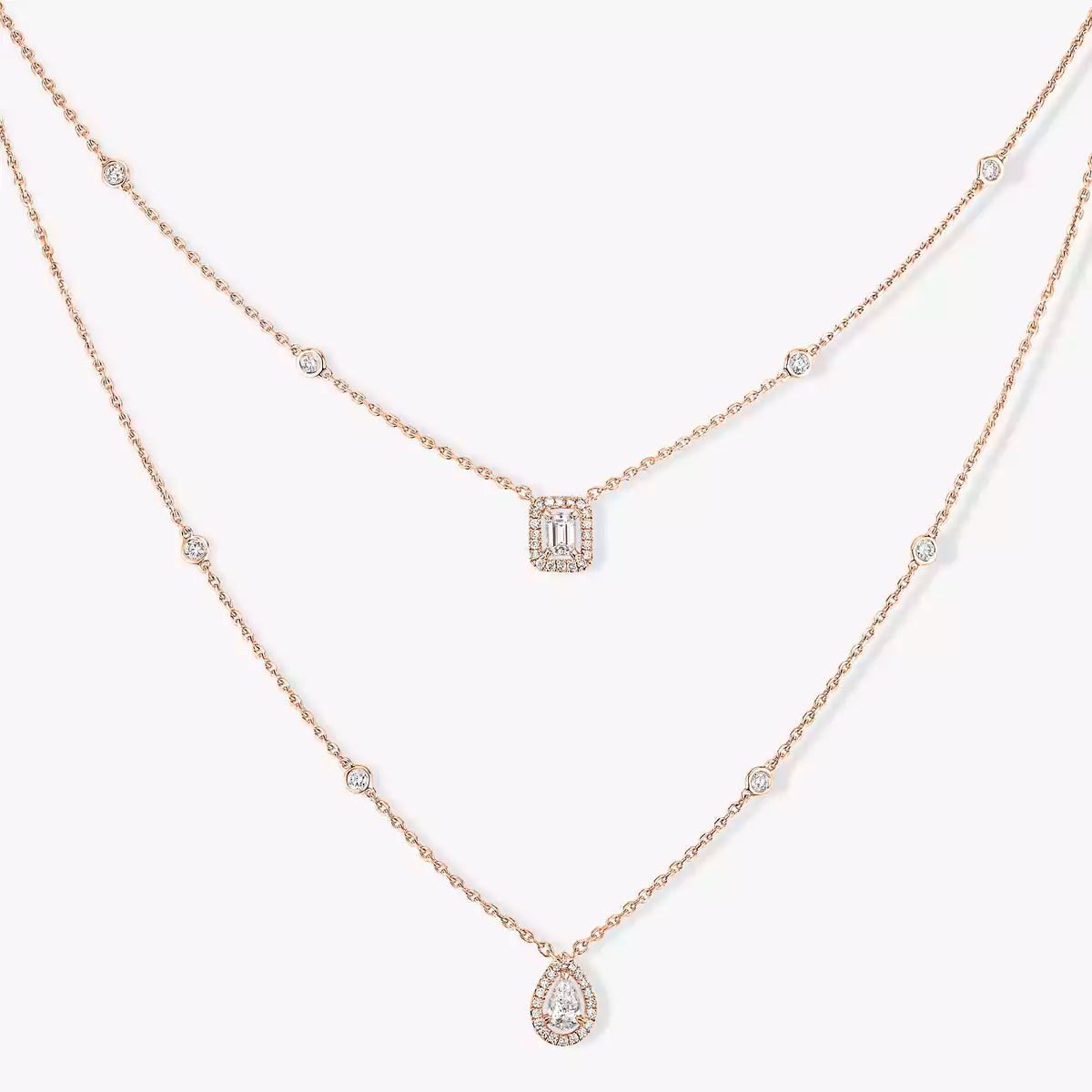 [CiCi]Diamond Necklace My Twin 2 Rows