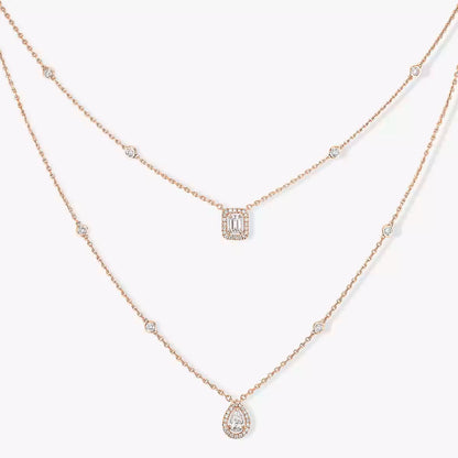 [CiCi]Diamond Necklace My Twin 2 Rows