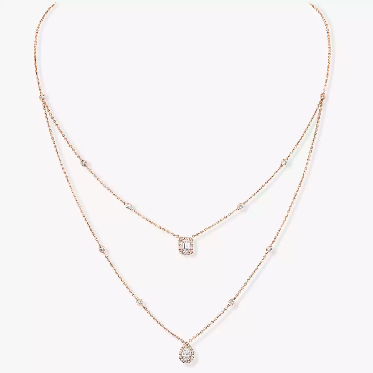 [CiCi]Diamond Necklace My Twin 2 Rows