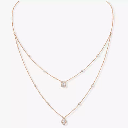 [CiCi]Diamond Necklace My Twin 2 Rows