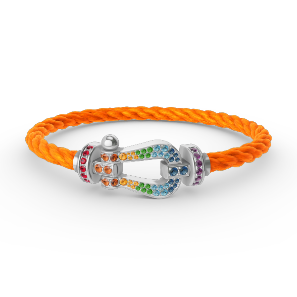 [CiCi]FORC LARGE HORSESHOE  COLORED DIAMOND BRACELET SILVER