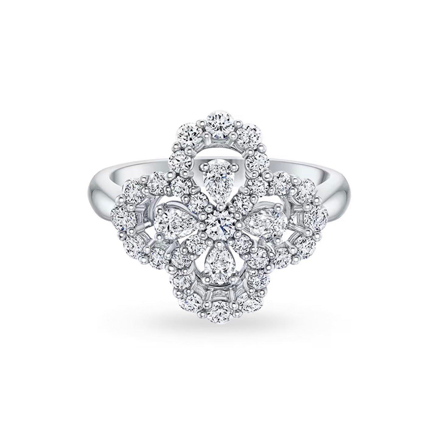 [CiCi]LOOP RING FULL MOTIF DIAMOND 16MM SILVE