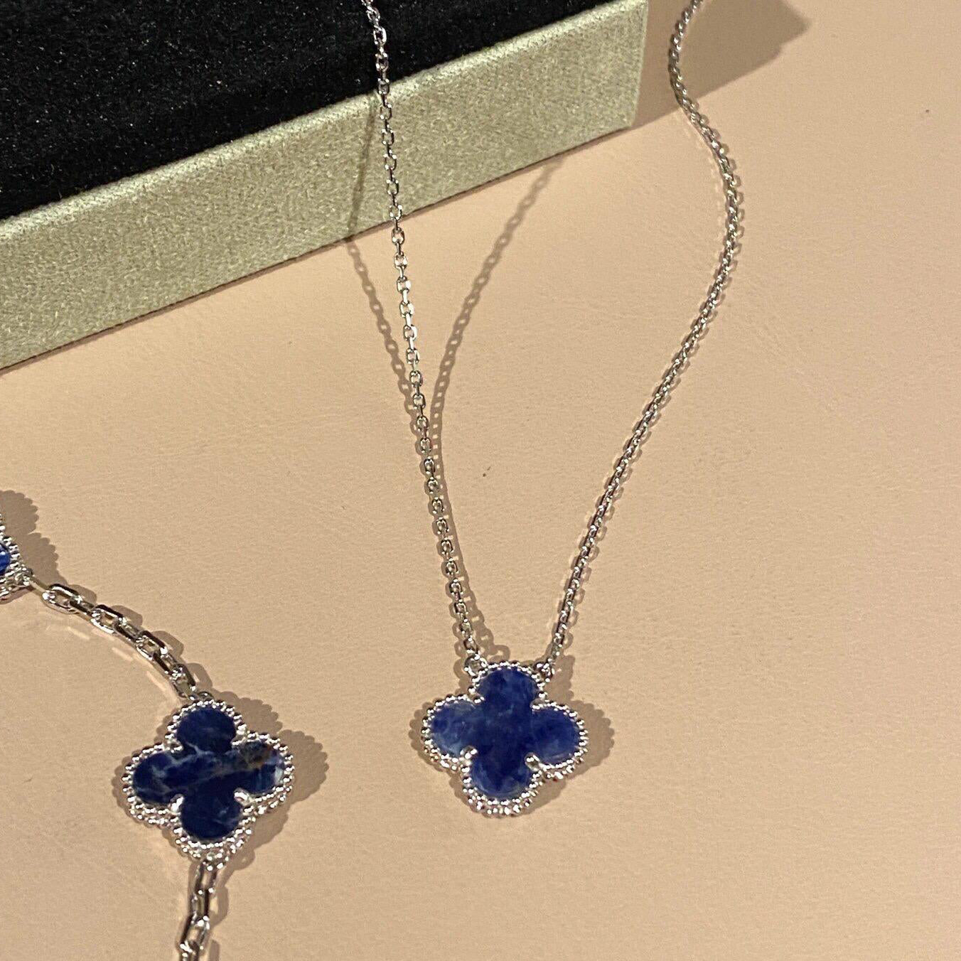 [CiCi]CLOVER 15MM PIETERSITE NECKLACE SILVER