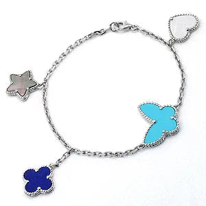[CiCi]LUCKY SPRING SILVER BRACELET 4 MOTIF