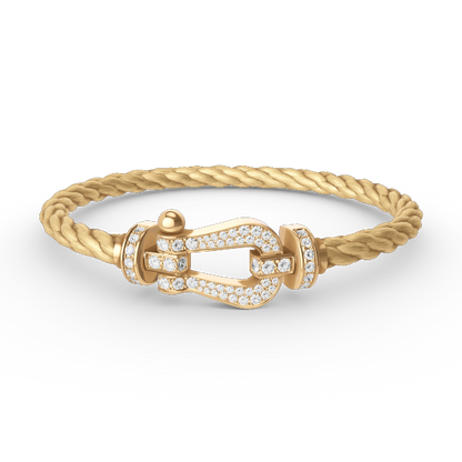 [CiCi]FORCE LARGE HORSESHOE FULL DIAMOND BRACELET GOLD