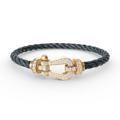 [CiCi]FORCE LARGE HORSESHOE FULL DIAMOND BRACELET GOLD