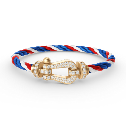 [CiCi]FORCE LARGE HORSESHOE FULL DIAMOND BRACELET GOLD