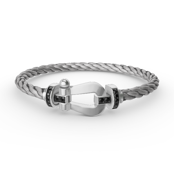 [CiCi]FORCE LARGE HORSESHOE BLACK DIAMOND BRACELET SILVER