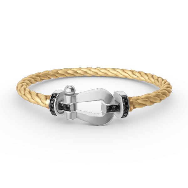 [CiCi]FORCE LARGE HORSESHOE BLACK DIAMOND BRACELET SILVER