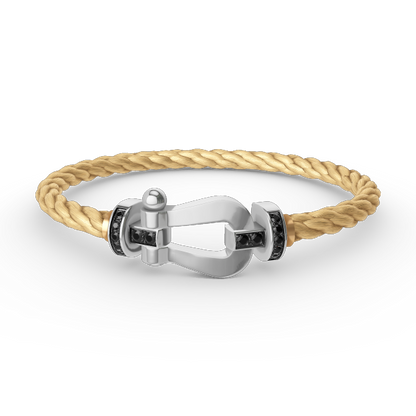 [CiCi]FORCE LARGE HORSESHOE BLACK DIAMOND BRACELET SILVER
