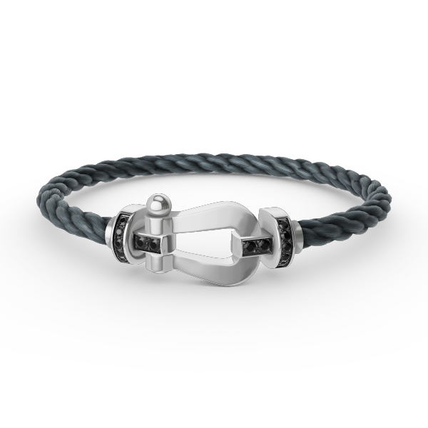 [CiCi]FORCE LARGE HORSESHOE BLACK DIAMOND BRACELET SILVER