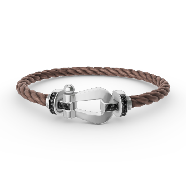 [CiCi]FORCE LARGE HORSESHOE BLACK DIAMOND BRACELET SILVER