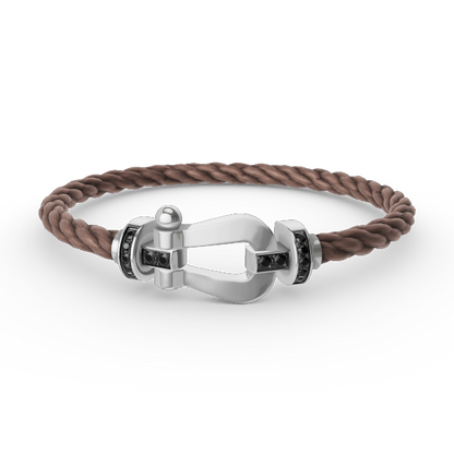 [CiCi]FORCE LARGE HORSESHOE BLACK DIAMOND BRACELET SILVER