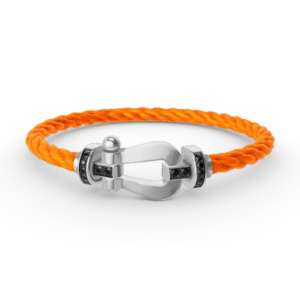 [CiCi]FORCE LARGE HORSESHOE BLACK DIAMOND BRACELET SILVER