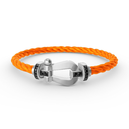 [CiCi]FORCE LARGE HORSESHOE BLACK DIAMOND BRACELET SILVER