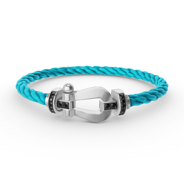 [CiCi]FORCE LARGE HORSESHOE BLACK DIAMOND BRACELET SILVER