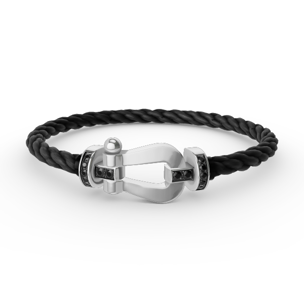 [CiCi]FORCE LARGE HORSESHOE BLACK DIAMOND BRACELET SILVER
