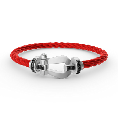 [CiCi]FORCE LARGE HORSESHOE BLACK DIAMOND BRACELET SILVER