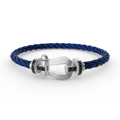 [CiCi]FORCE LARGE HORSESHOE BLACK DIAMOND BRACELET SILVER