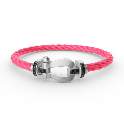 [CiCi]FORCE LARGE HORSESHOE BLACK DIAMOND BRACELET SILVER