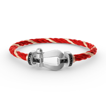 [CiCi]FORCE LARGE HORSESHOE BLACK DIAMOND BRACELET SILVER