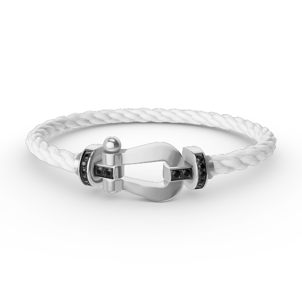 [CiCi]FORCE LARGE HORSESHOE BLACK DIAMOND BRACELET SILVER