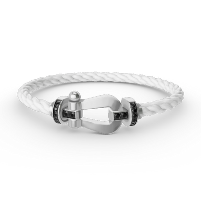 [CiCi]FORCE LARGE HORSESHOE BLACK DIAMOND BRACELET SILVER