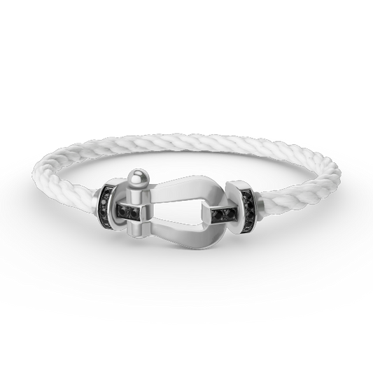 [CiCi]FORCE LARGE HORSESHOE BLACK DIAMOND BRACELET SILVER