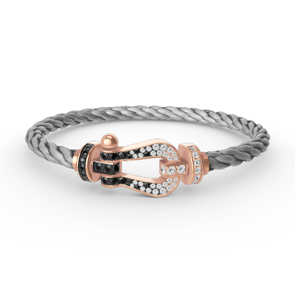 [CiCi]FORCE LARGE HORSESHOE BLACK WHITE DIAMOND BRACELET ROSE GOLD