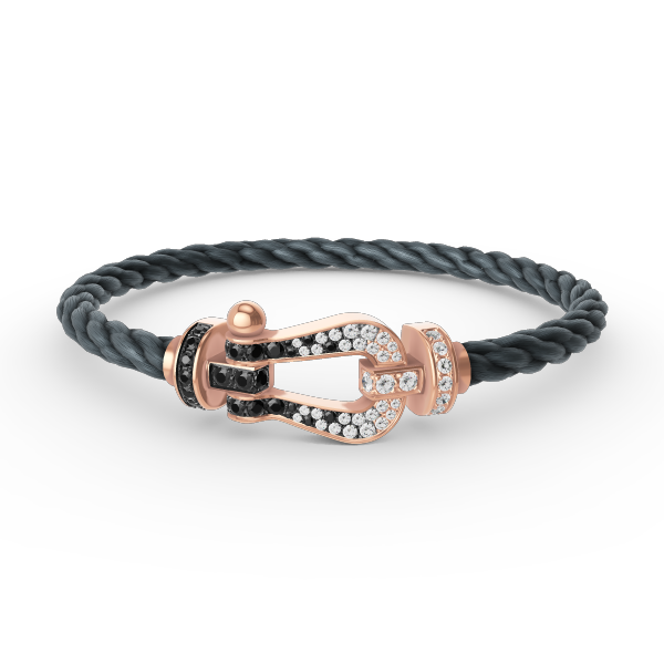 [CiCi]FORCE LARGE HORSESHOE BLACK WHITE DIAMOND BRACELET ROSE GOLD