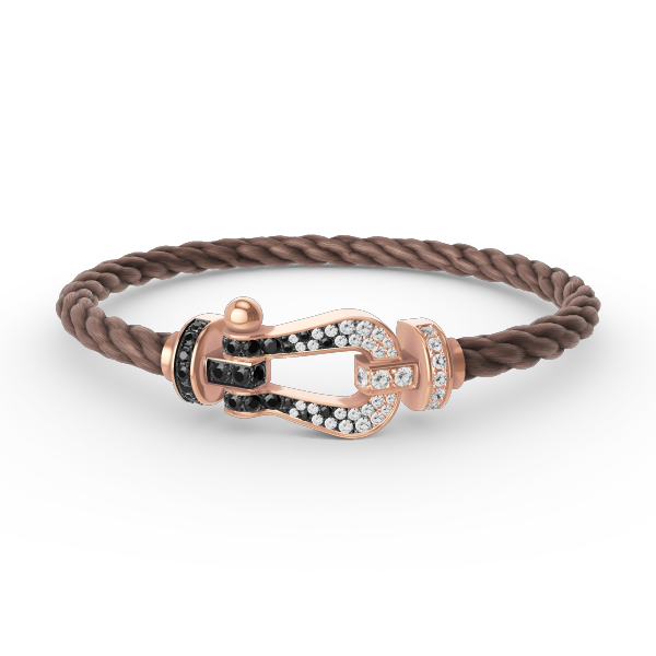 [CiCi]FORCE LARGE HORSESHOE BLACK WHITE DIAMOND BRACELET ROSE GOLD