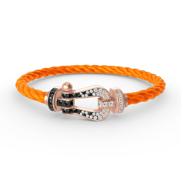 [CiCi]FORCE LARGE HORSESHOE BLACK WHITE DIAMOND BRACELET ROSE GOLD