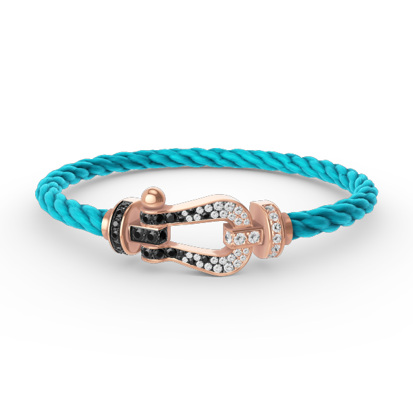 [CiCi]FORCE LARGE HORSESHOE BLACK WHITE DIAMOND BRACELET ROSE GOLD