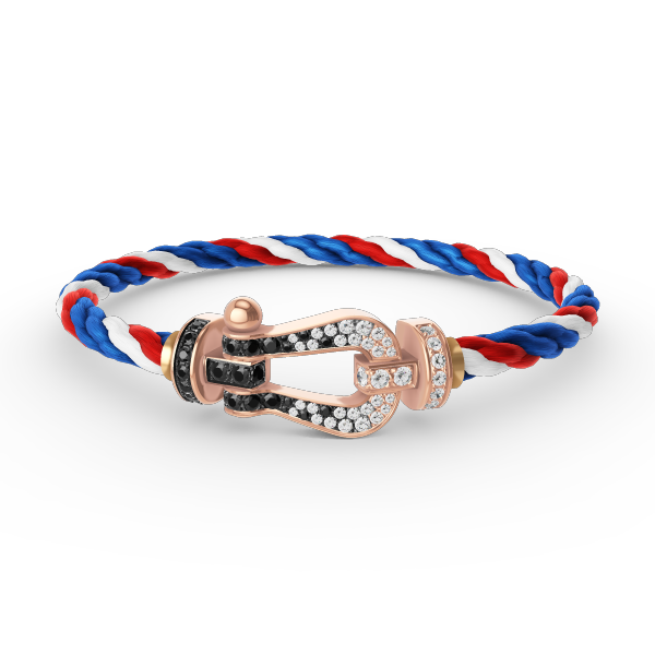 [CiCi]FORCE LARGE HORSESHOE BLACK WHITE DIAMOND BRACELET ROSE GOLD