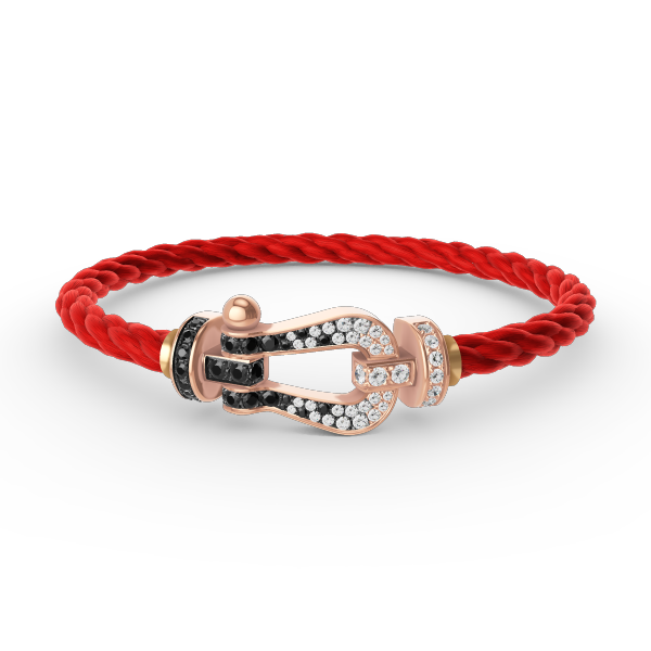 [CiCi]FORCE LARGE HORSESHOE BLACK WHITE DIAMOND BRACELET ROSE GOLD