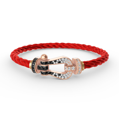 [CiCi]FORCE LARGE HORSESHOE BLACK WHITE DIAMOND BRACELET ROSE GOLD