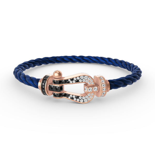 [CiCi]FORCE LARGE HORSESHOE BLACK WHITE DIAMOND BRACELET ROSE GOLD