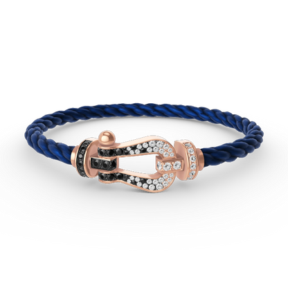 [CiCi]FORCE LARGE HORSESHOE BLACK WHITE DIAMOND BRACELET ROSE GOLD