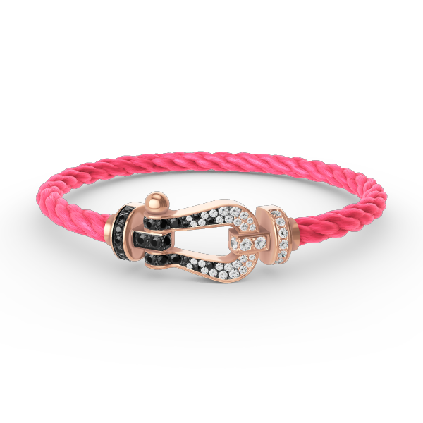 [CiCi]FORCE LARGE HORSESHOE BLACK WHITE DIAMOND BRACELET ROSE GOLD